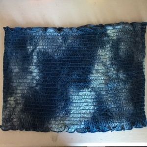 Blue tie dye tube top
